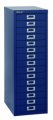 blauer DIN A4-Stahlschrank mit 24 Schubladen
