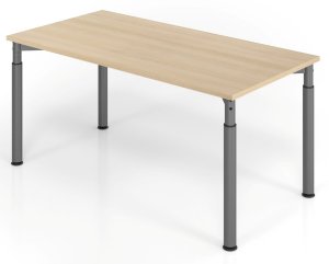 preiswerter Schreibtisch mit massiven Stahlgestell graphit