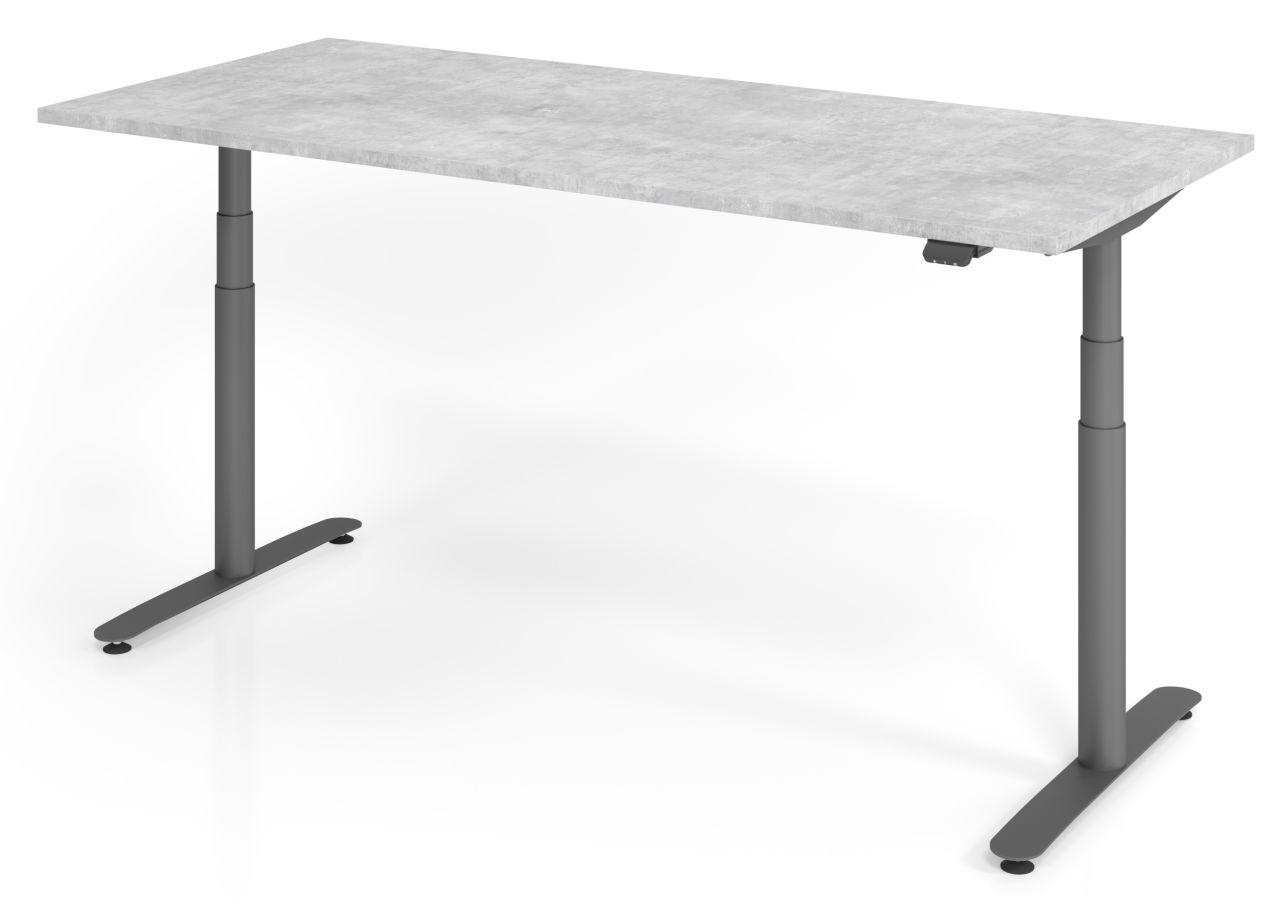 Hochwertiger Sitz- u. Stehbürotisch Tischplatte Beton in Deutschland hergestellt