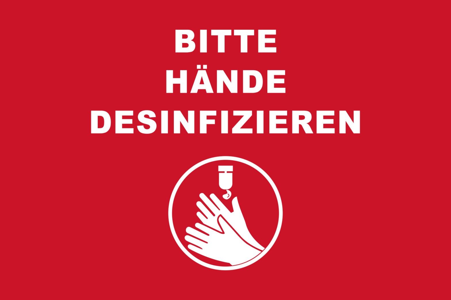 Hygienehinweis-Fußmatte mit deutlichen Hände-desinfizieren-Hinweis