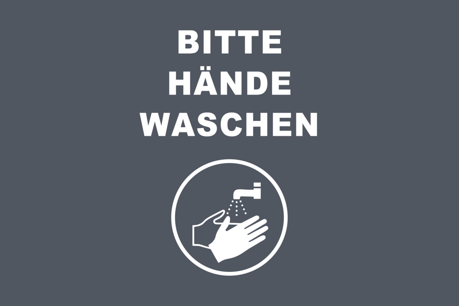 Hygienehinweis-Fußmatte mit deutlich sichtbaren Hände-waschen-Hinweis