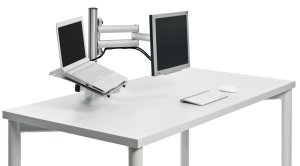 schwenkbare Schreibtisch-Halterung f&uuml;r Monitor und Notebook