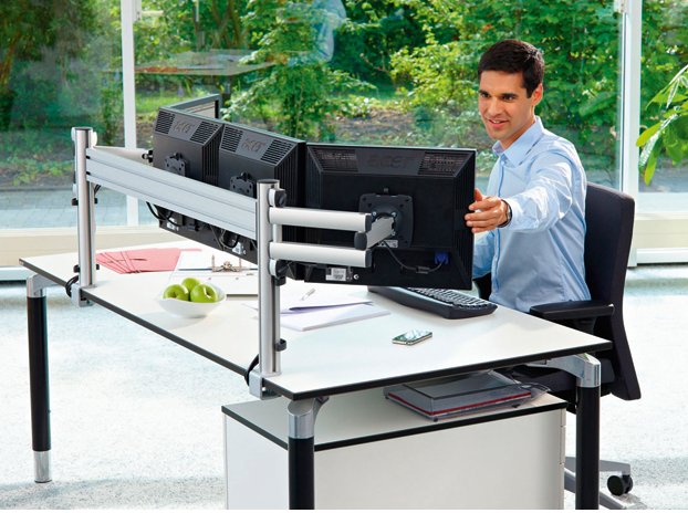 Schreibtisch-Monitorhalterung f&uuml;r 4 Flachbildschirme