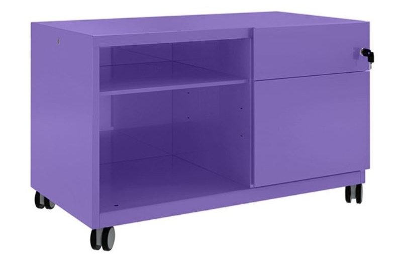 lilafarbener Schreibtisch-Stahlcontainer abschließbare Hängemappen-Schublade