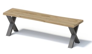 Stehtisch mit quadratischer Eichenholz-Tischplatte auf einem massivem Stahlgestell