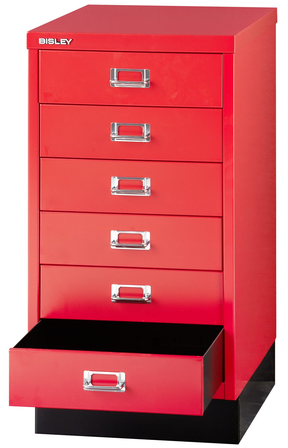 Untertisch-Schreibtischcontainer aus Stahl rot lackiert