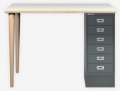 Schreibtisch mit 2 Tischbeinen und Schreibtischcontainer