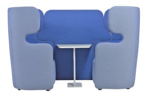 Business-Lounge-Sitzgruppe mit 2 gegenüberliegenden Sessel schwer entflammbarer Textilbezug
