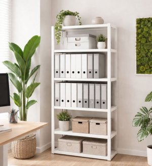 stabiles und formschönes Metall-Standregal für das Homeoffice