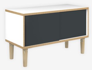 Schönes Staufach-Sideboard mit Schiebetüren Bisley moderne Homeoffice-Ausstattung