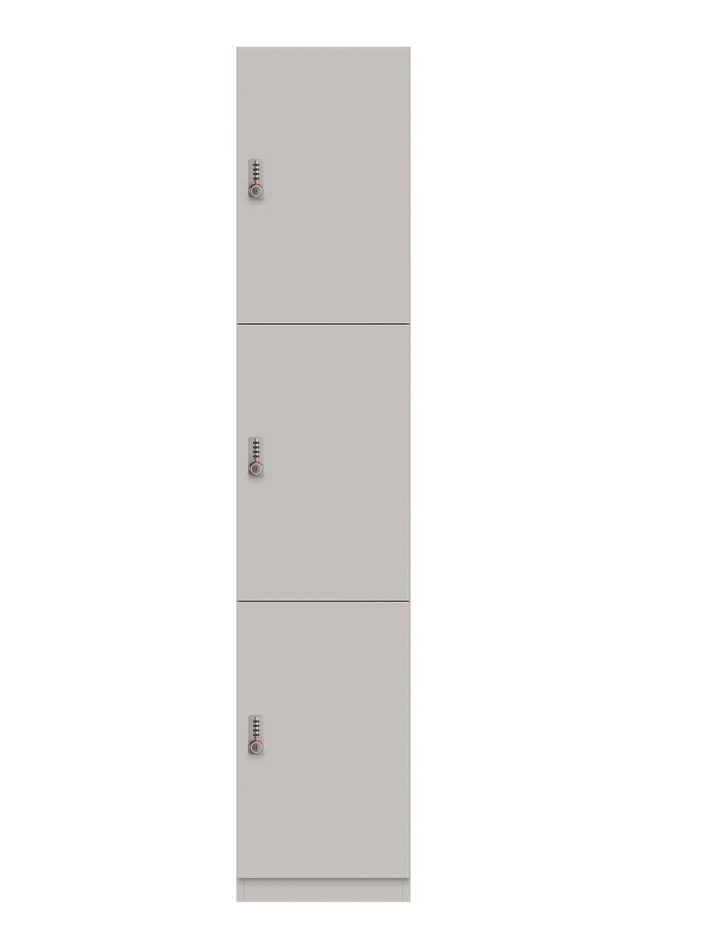 massiver Schließfachschrank: 3 Schließfächer mit Zahlenschlösser 