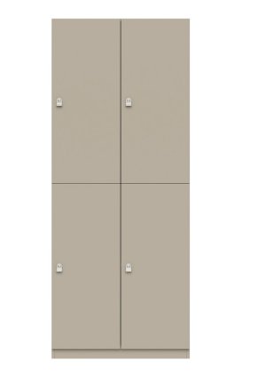 Schließfach-Garderobenschrank 4 Schließfächer mit Kleiderstange