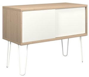 elegantes Büro-Sideboard in der Farbkombination Eiche / weiß