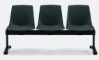 Dreisitzer-Wartezimmerbank mit anthrazitfarbene Sitzschalen