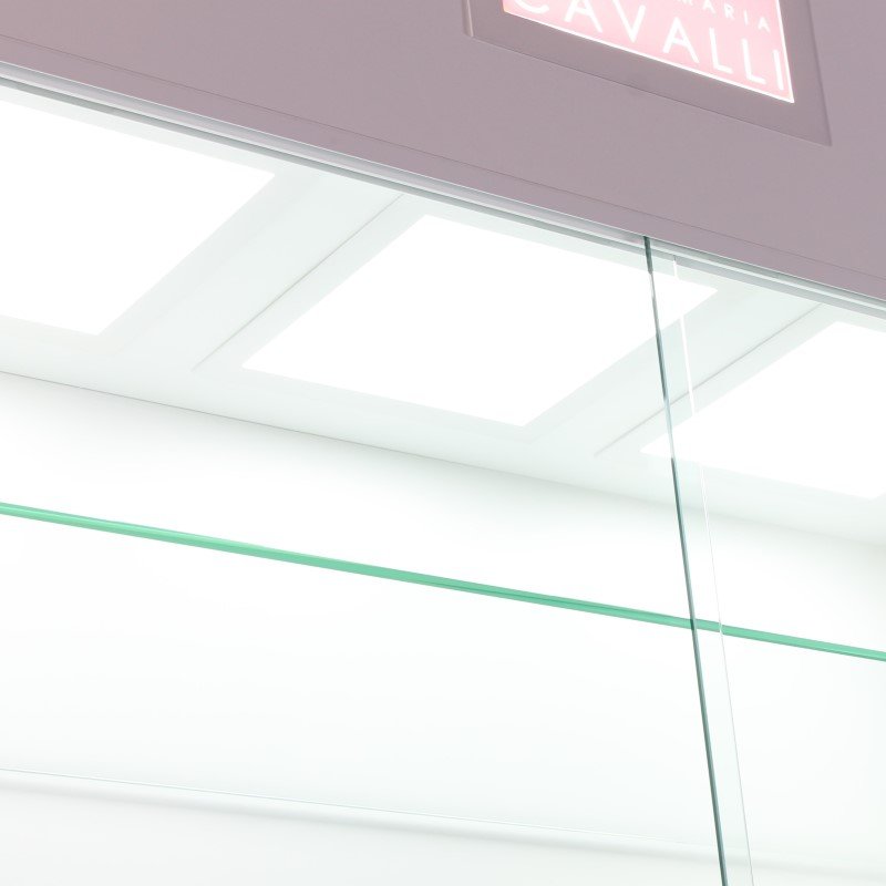 Vitrinenbeleuchtung mit LED-Leuchtplatte (Breite x Tiefe = 30 x 30 cm) zur Deckenmontage