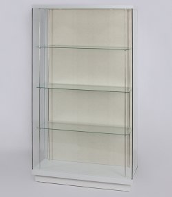 Standvitrine mit verschraubter und abnehmbarer Glasfront