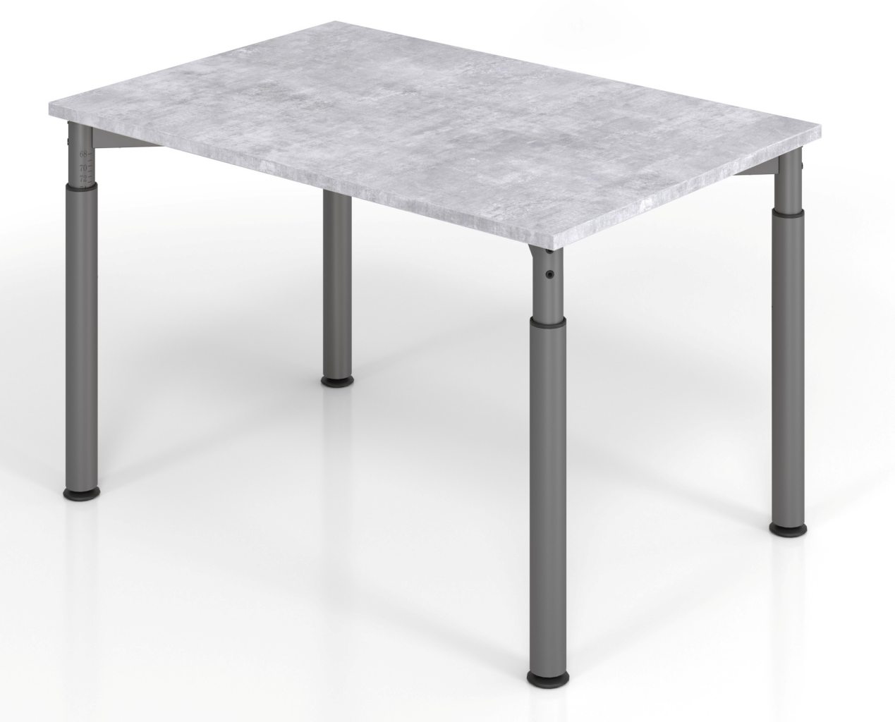 robuster kleiner Schreibtisch 120 x 80 cm Tischplatte in Betondekor