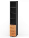 schmaler Büroschrank graphitfarben