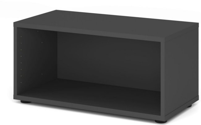 graphitfarbener Büro-Regalschrank in 1 Ordnerhöhe
