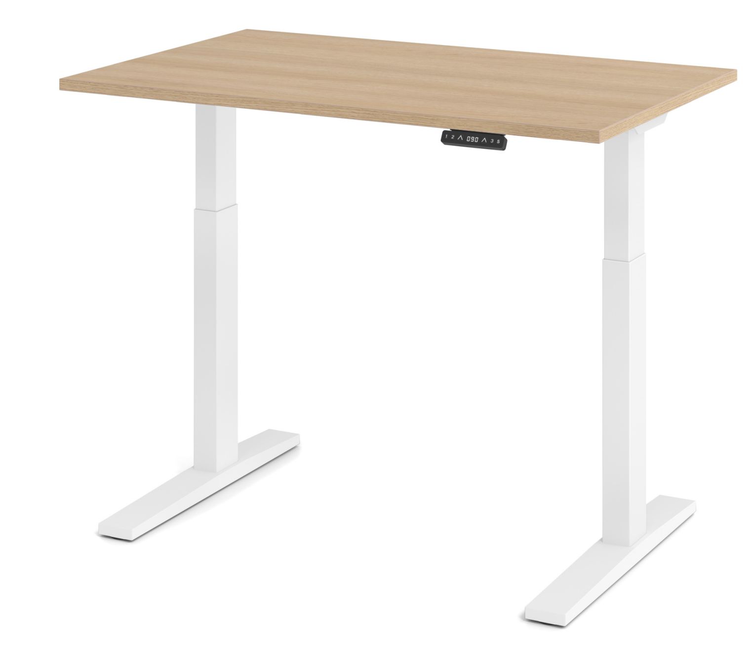 kleiner Sitz-Stehbürotisch Tischhöhe speicherbar von 70 bis 120 cm elektrisch einstellbar