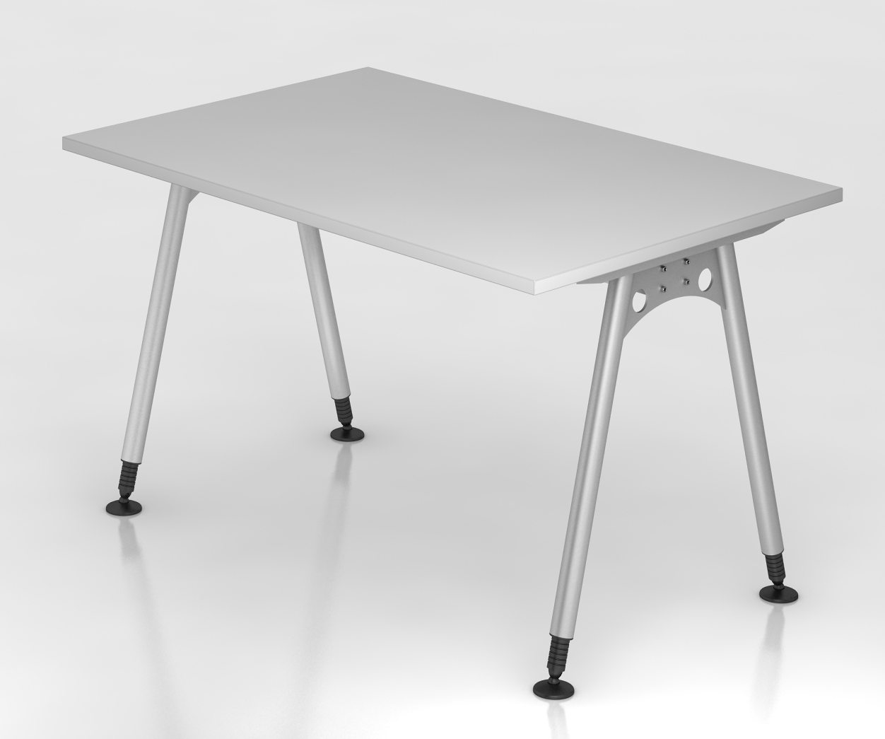 eleganter Schreibtisch 120 x 80 cm mit Kabelwanne für Steckdosenleisten