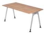 Schreibtisch 160 x 80 cm Tischplatte Nussbaum-Holzdekor