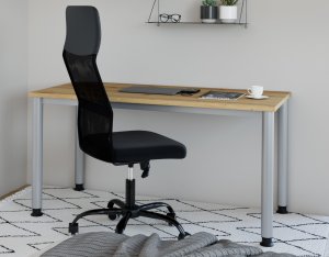 Homeoffice-Schreibtisch mit schmaler Tischplatte höhenverstellbar