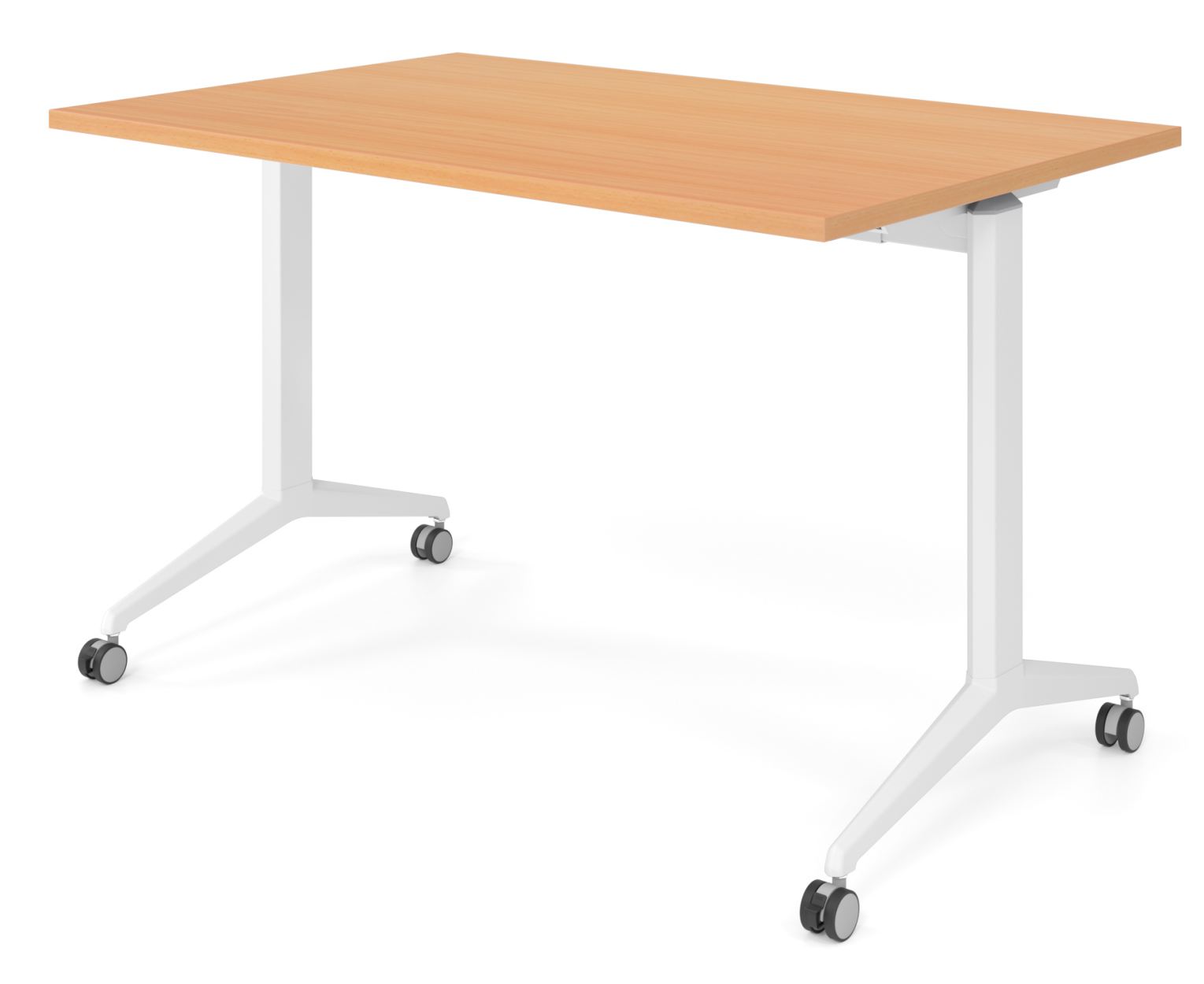 massiver und mobiler Konferenztisch mit Laufrollen, optimale Lagerung