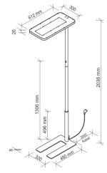 Abmessungen LED-Stehleuchte Office SL-Basic
