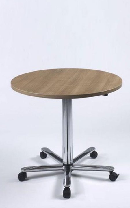 Sitz-Stehberatertisch runde Tischplatte