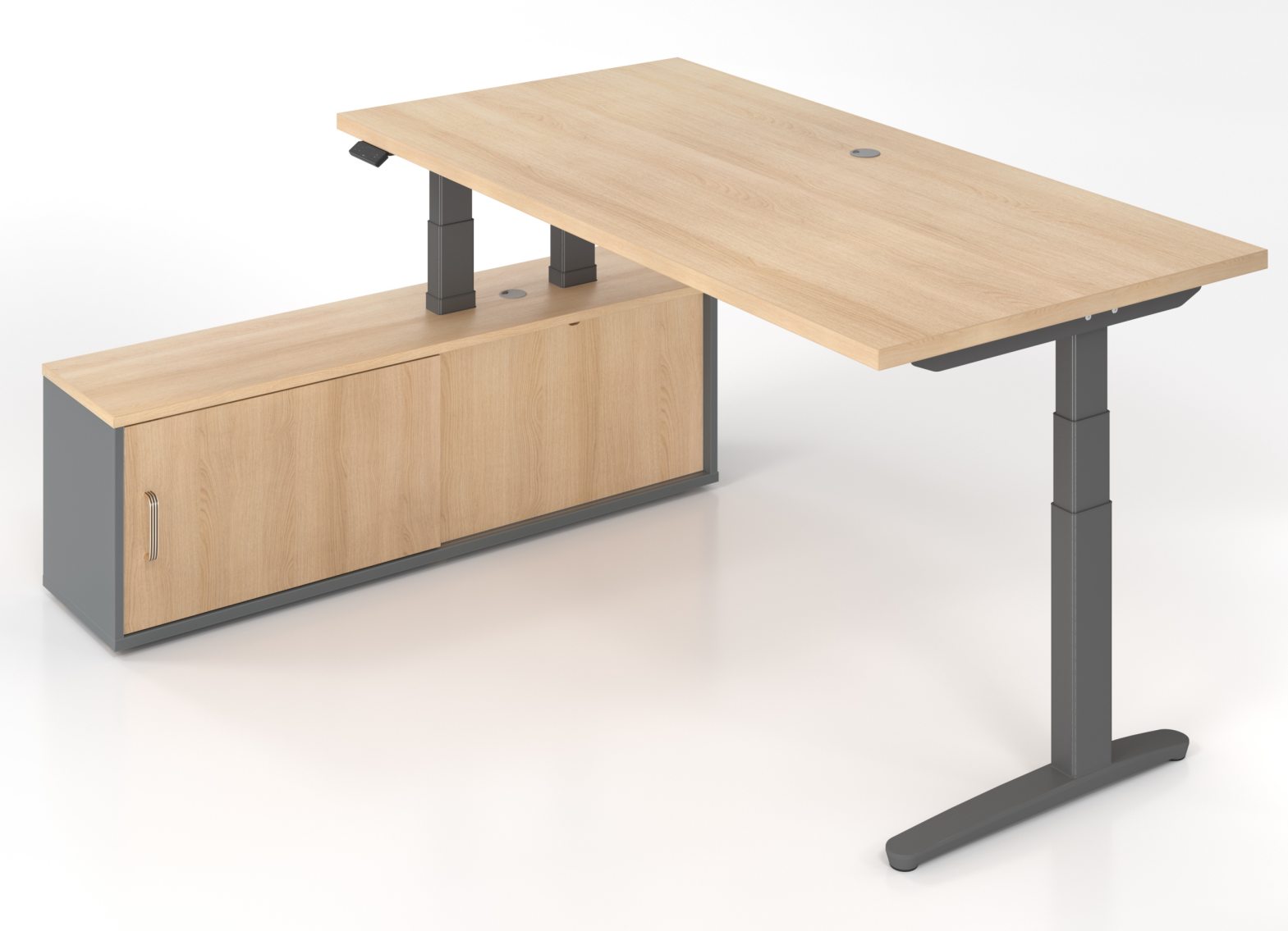 platzsparender Sitz- und Steharbeitsplatz für das Homeoffice mit Sitz