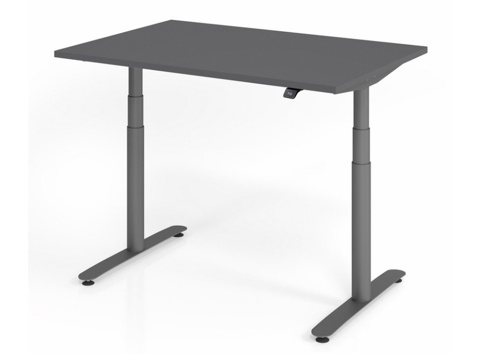 Sitz-Steharbeitstisch 160x80 cm massive Tischplatte Beton-Optik