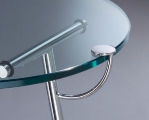 Teetrinker-Beistelltisch runde Klarglas-Tischplatte