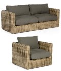 Garten-Geflechtsofa und Sessel