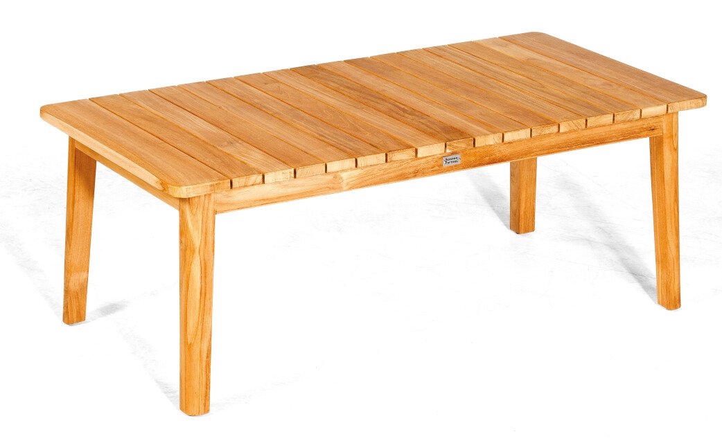 moderner robuster Teak-Couchtisch für den Garten