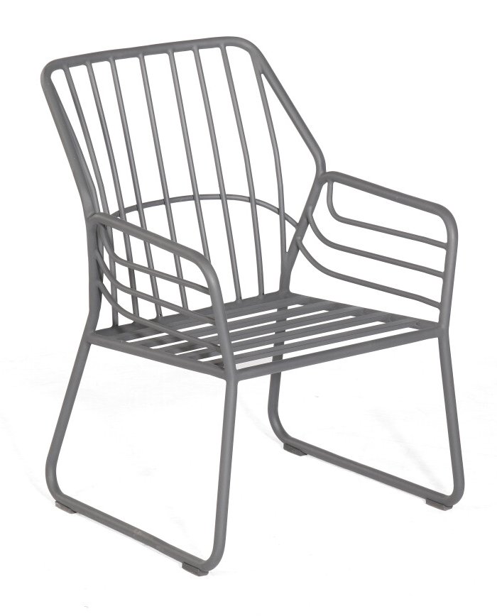 anthrazitfarbenes Aluminium-Gartensessel hoher Sitzkomfort