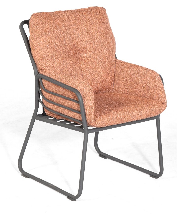 Stabiler Aluminium-Gartenstuhl anthrazit oder bequeme Auflagekissen