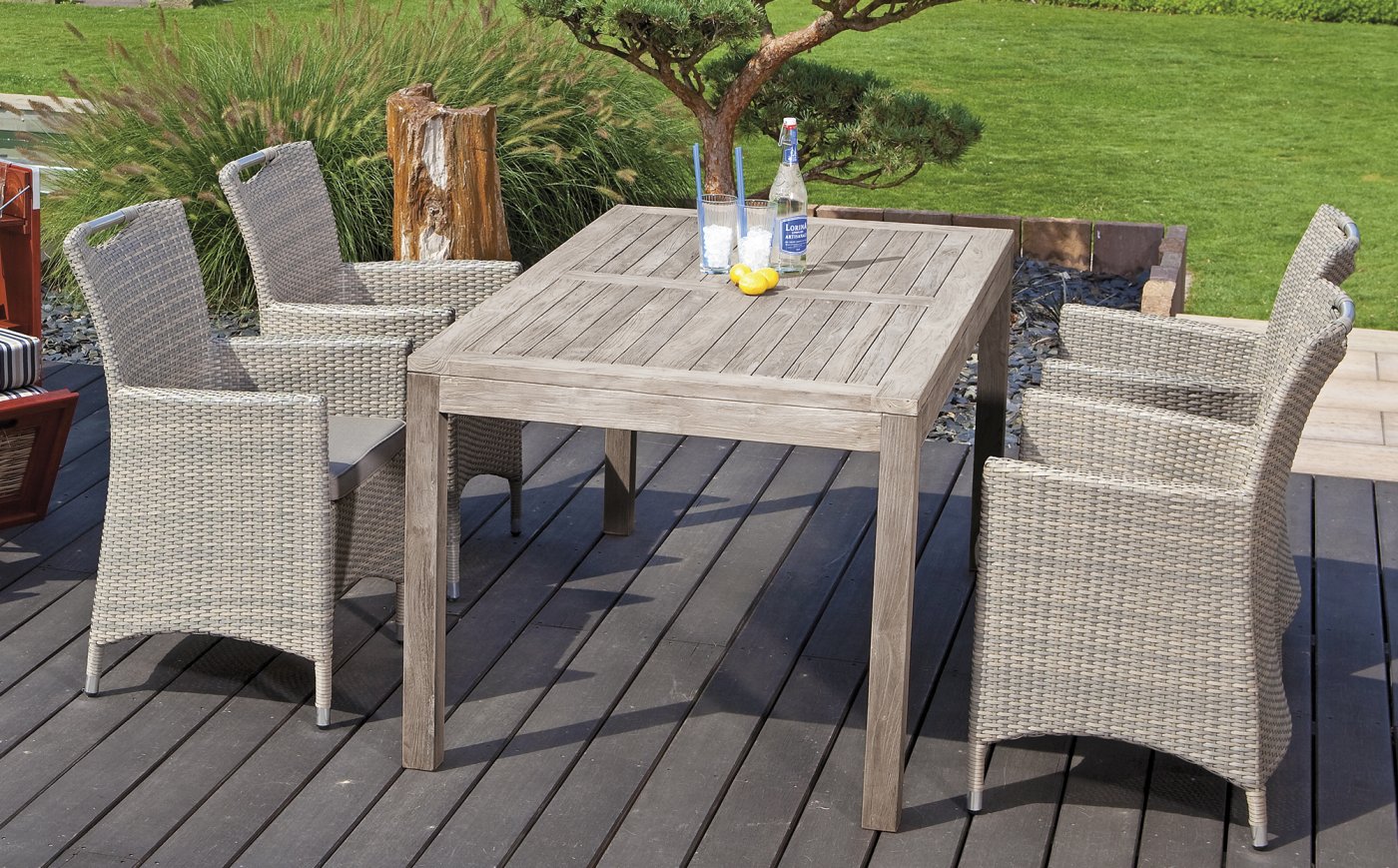 robuster OutdoorTeakholztisch und für Terrasse