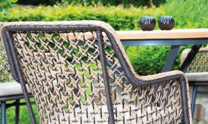 Gartensessel  hochwertigen PE-Kunststoffgeflecht anthrazitfarbenen Aluminiumgestell