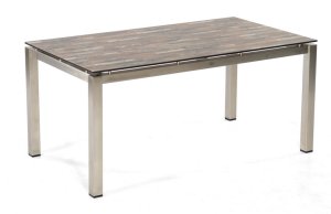Gartentisch 90 x 160 cm Edelstahl-Tischgestell Tischplatte Shiplap-Pinie