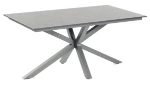 massiver Gartentisch sternförmiges Aluminium-Tischgestell anthrazit und robuste HPL-Tischplatte