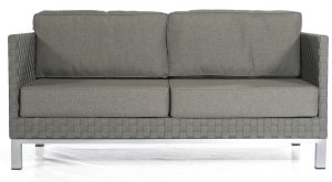 Geflecht-Loungesofa Flechtwerk antik-weiß