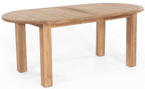 Old Teak-Gartentische ovale Tischplatte 200 x 100 cm wetterfest Teak-Massivholz