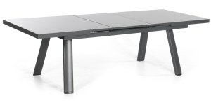 von 200 cm auf 260 cm ausziehbarer Gartentisch mit  Sinterstein-Tischplatte