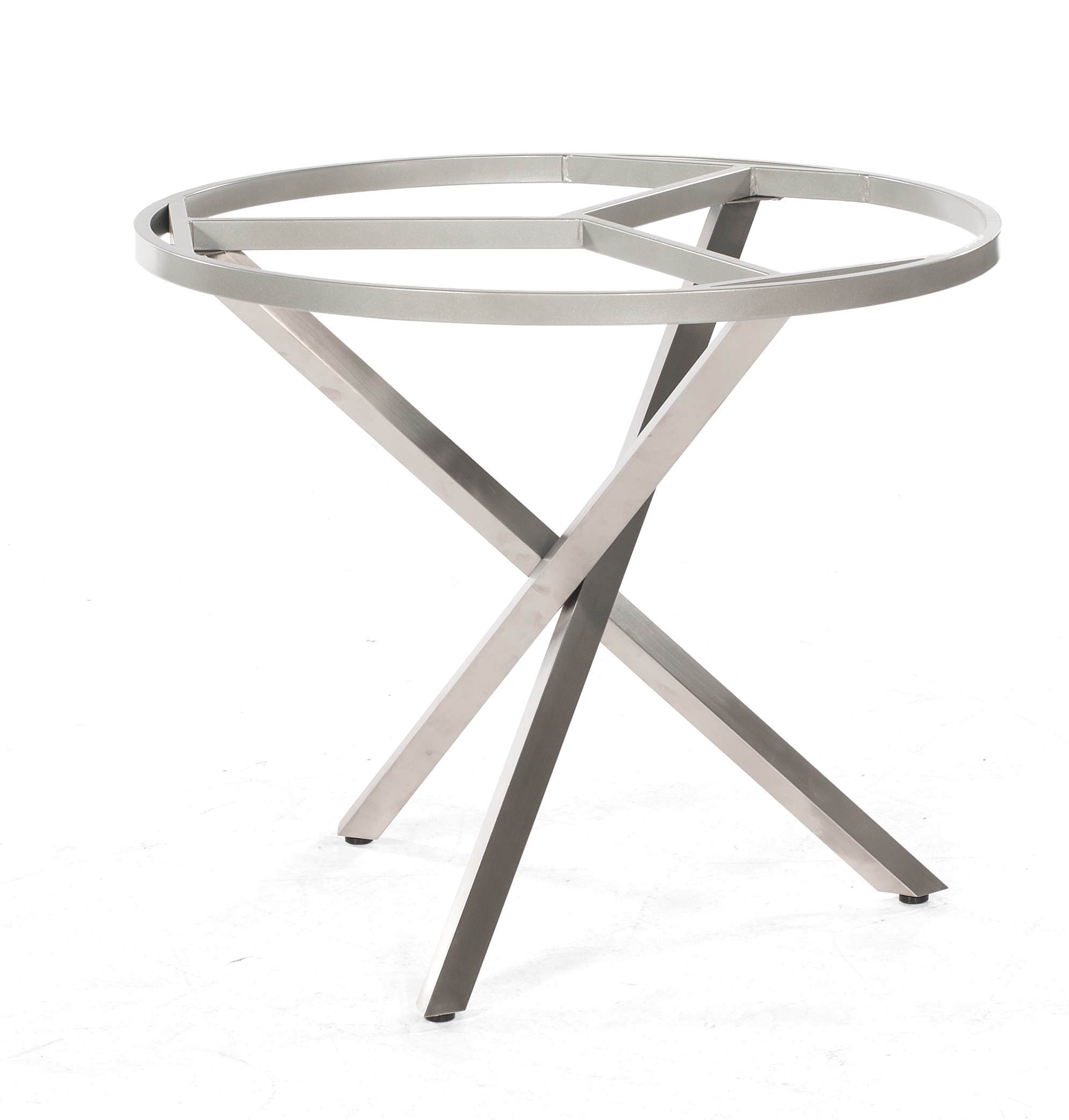 wetterfester runder Gartentisch mit rostfreiem Tischgestell aus Edelstahl