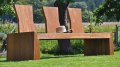 rustikale Teakholz-Gartenbank aus Old Teak massiv