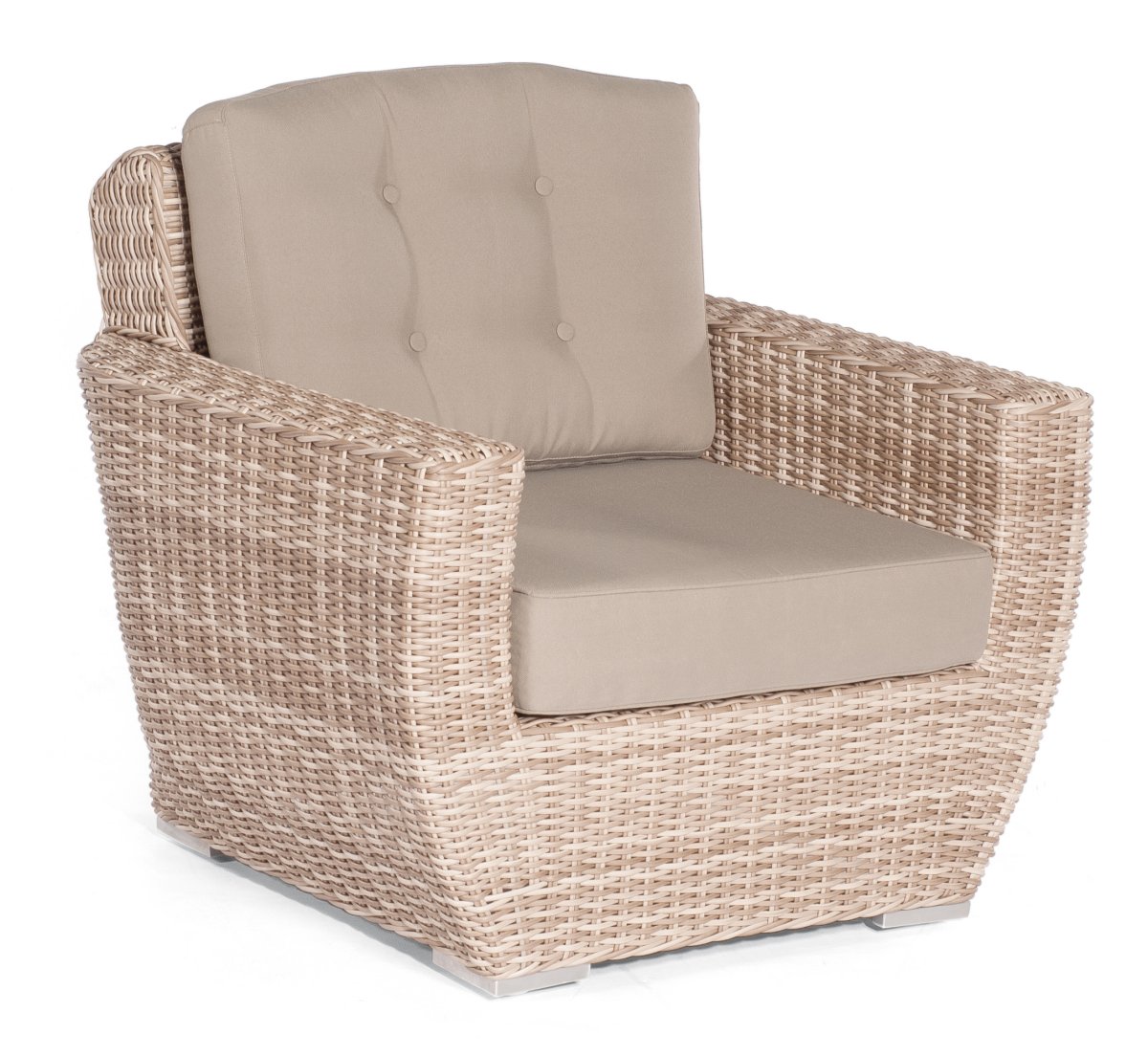Lounge Möbel Mittelmodul 2-Sitzer für Korbmöbel Royal antik weiss
