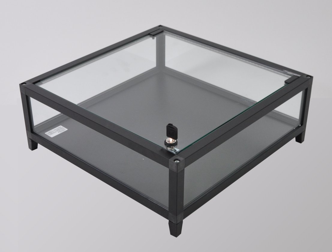 abschließbarer Schmuck-Vitrinenkasten 42x42x12 cm LED-Beleuchtung eingebaut