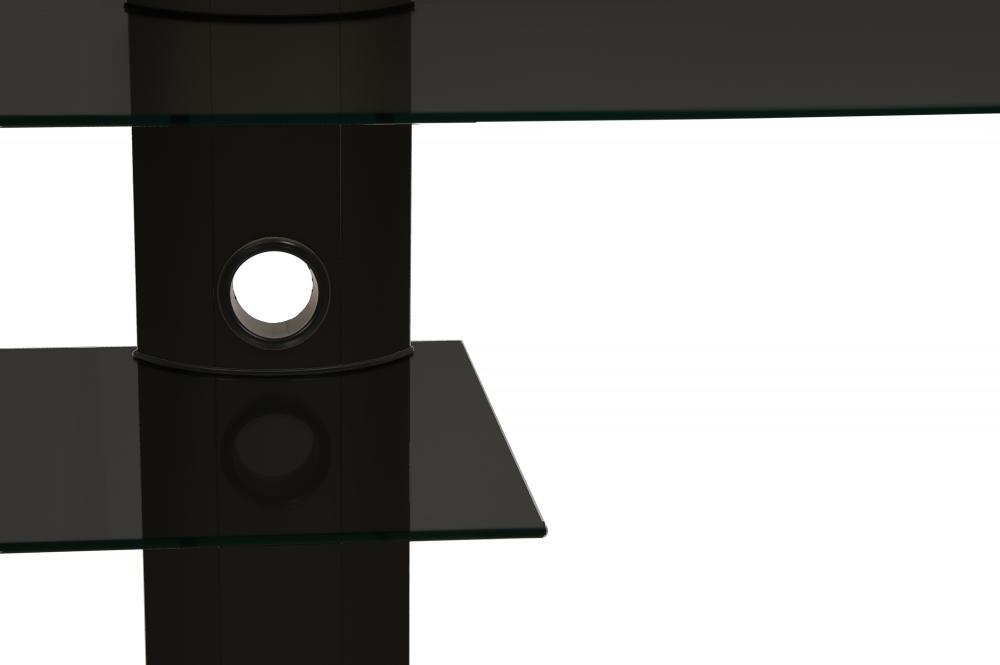 TV-Glasrack mit schwenkbarer TV-Halterung für Flachbildfernseher bis 50