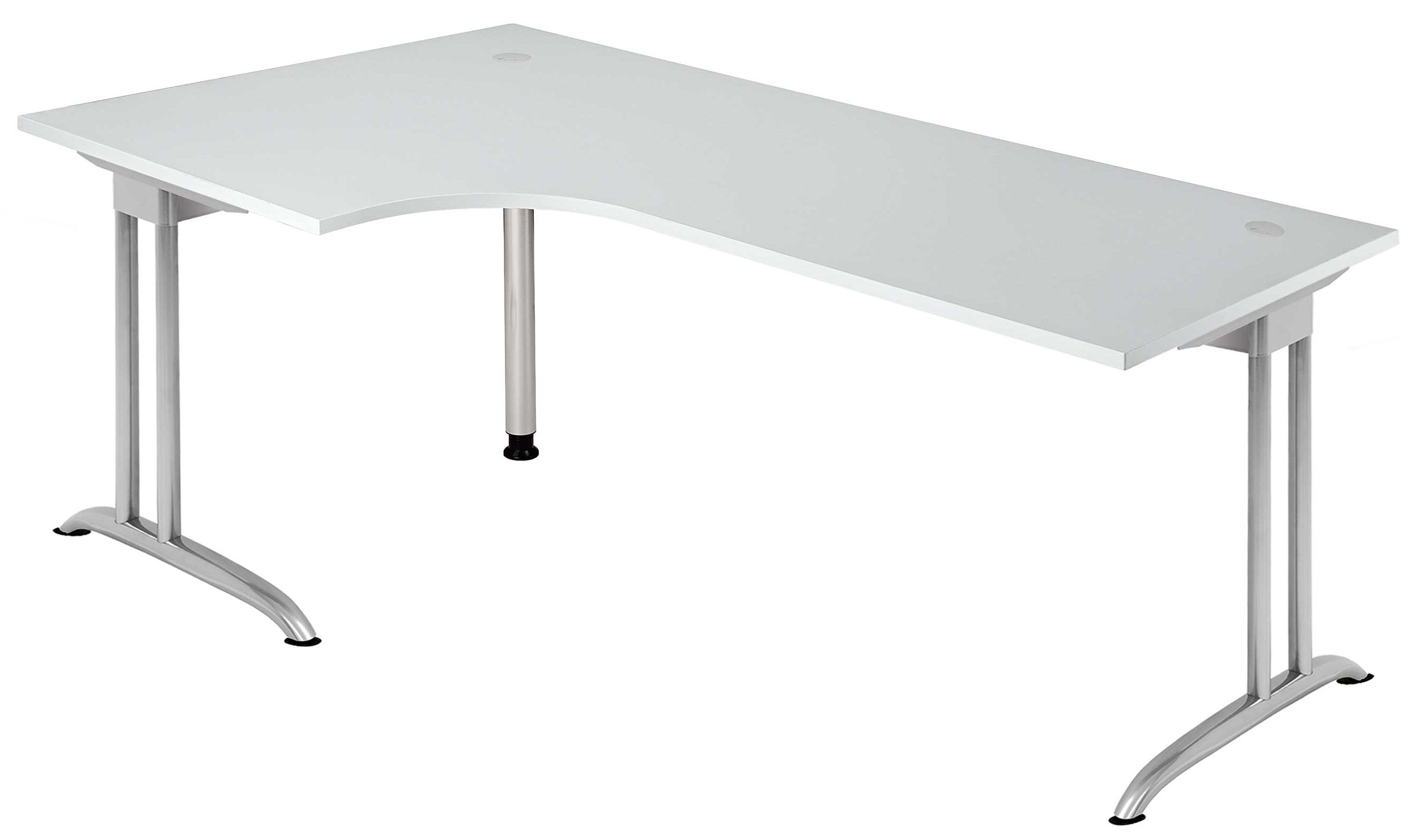 L-förmiger Schreibtisch 200 x 120 cm Tischplatte mit Kabeldurchlass und Kabelkanal